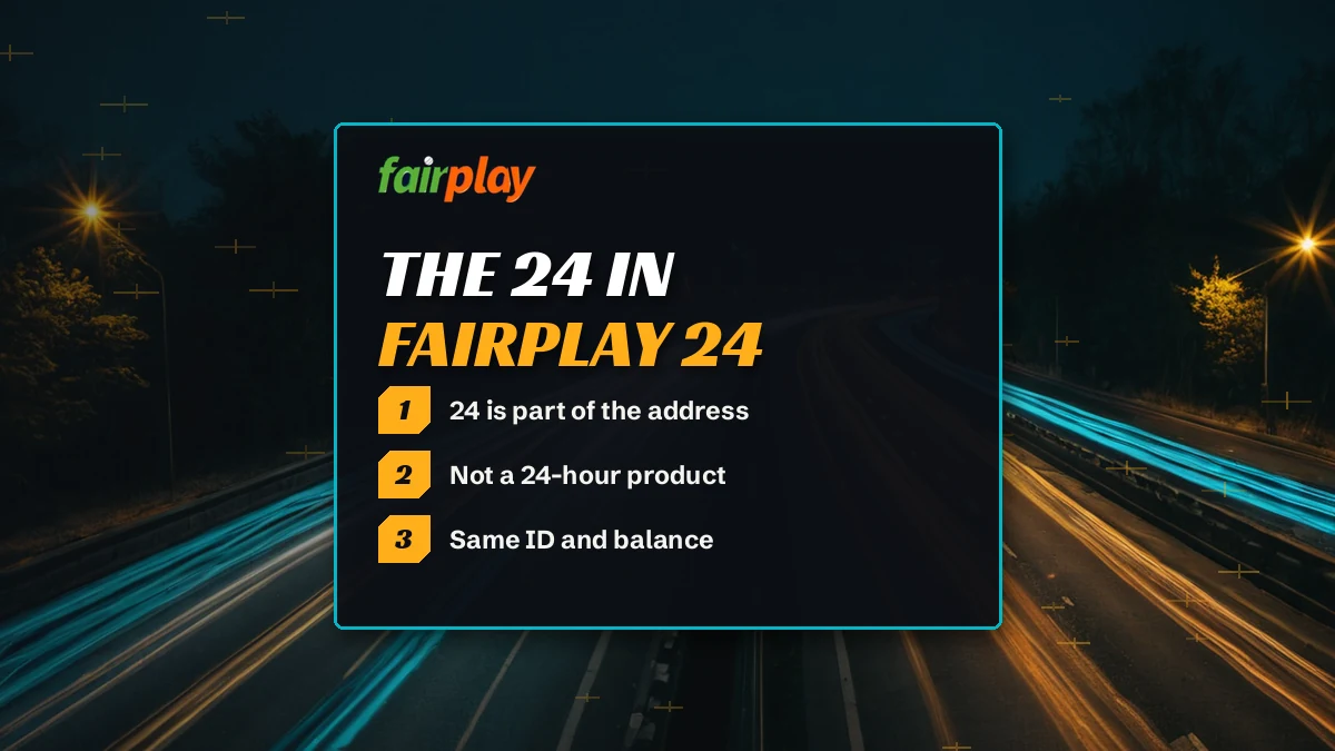 Player comparing a silent fairplay24.in tab with a working FairPlay sign-in screen