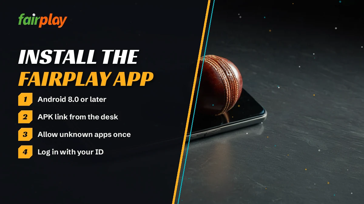 Bettor holding the FairPlay app on an Android phone while the browser login stays open on a laptop