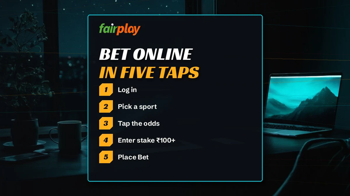 Laptop and phone side by side showing the same FairPlay account in two browsers