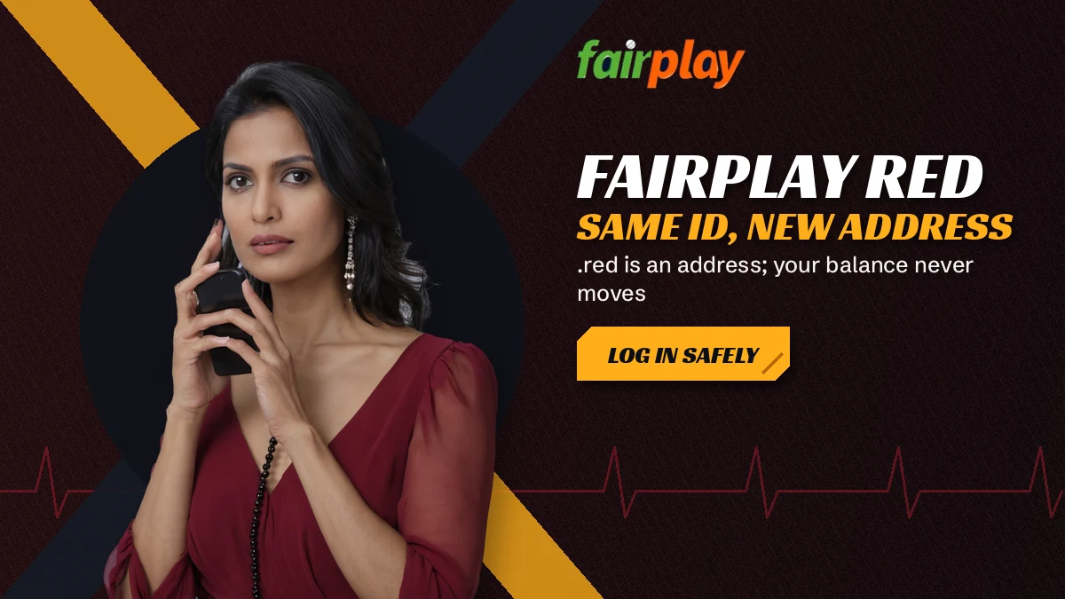 Phone screen showing the .red mirror address being checked before a FairPlay sign-in